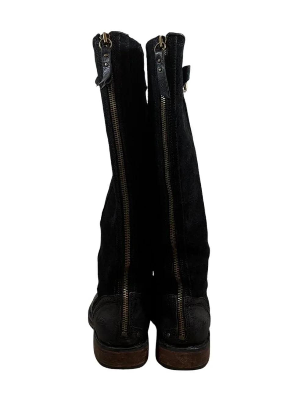 UGG Castille Tall Riding Boots Black Suede Leather Knee High